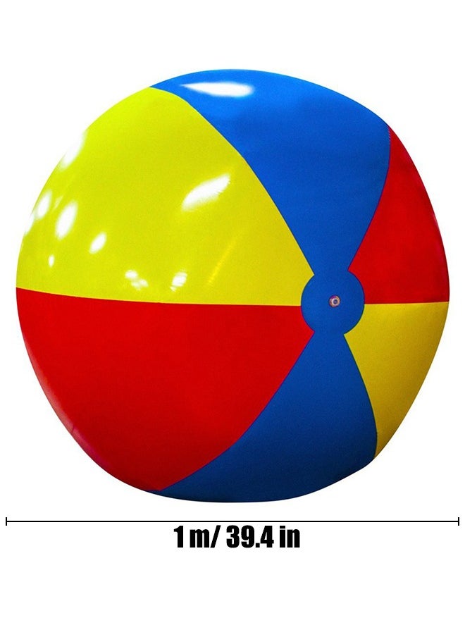 Generic - Giant Beach Ball Large Beach Ball Oversized Inflatable Balls Jumbo Blow up Plastic Inflatable Balls  Summer Pool Party Favors Massive Water Games 39.4in - Image 1