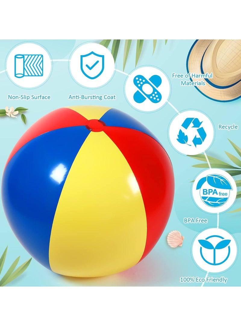 Generic - Giant Beach Ball Large Beach Ball Oversized Inflatable Balls Jumbo Blow up Plastic Inflatable Balls  Summer Pool Party Favors Massive Water Games 39.4in - Image 1
