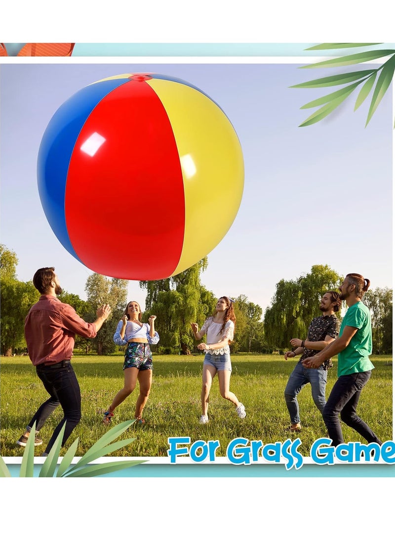 Generic - Giant Beach Ball Large Beach Ball Oversized Inflatable Balls Jumbo Blow up Plastic Inflatable Balls  Summer Pool Party Favors Massive Water Games 39.4in - Image 1