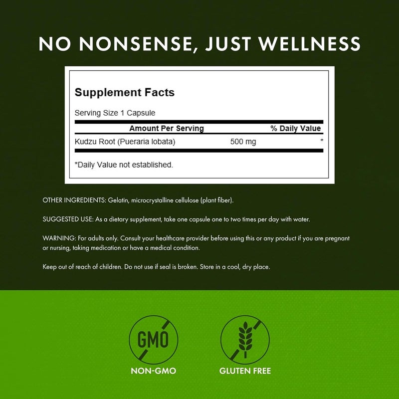 Swanson Full Spectrum Kudzu Root 500 mg - 60 Capsules for Cardiovascular and Liver Support - Image 3