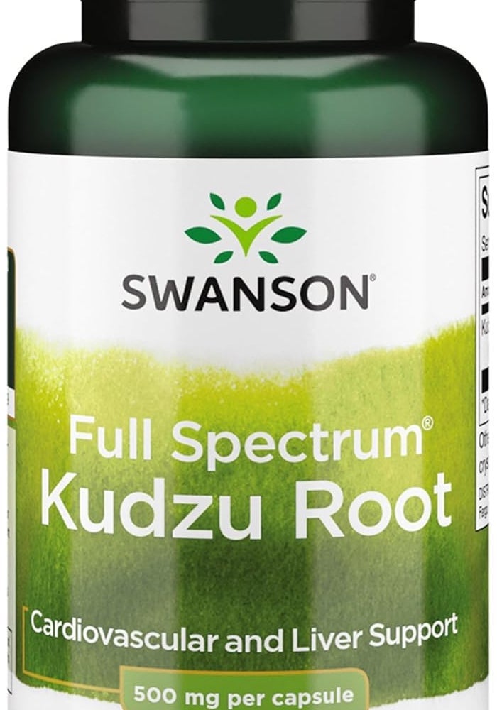 Swanson Full Spectrum Kudzu Root 500 mg - 60 Capsules for Cardiovascular and Liver Support - Image 1