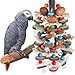 BBjinronjy Large Parrot Toys Bird Chewing ToysNatural Nuts Corn Loofah Wooden Bird Cage Toy for African GreyMacawsConureCokatoosCockatielParrots and Other Medium and Small Birds - Image 3