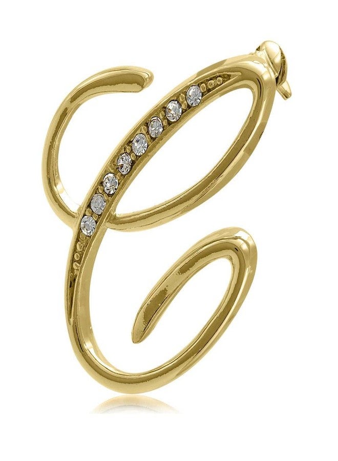 BERRICLE Initial Letter 'C' Fashion Brooch Pin for Women, Gold-Tone - Image 1