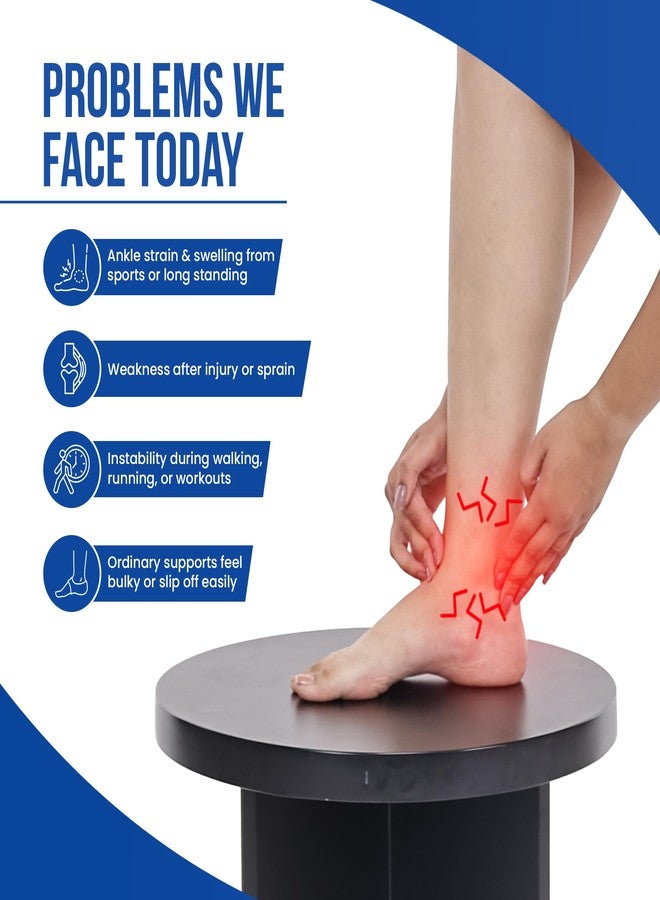 Leeford Neoprene Ankle Wrap & Support for Men & Women | Adjustable Ankle Brace, Binder & Pain Relief Band | Compression for Injury Recovery, Swelling & Sports | Foot & Heel Support - Image 2
