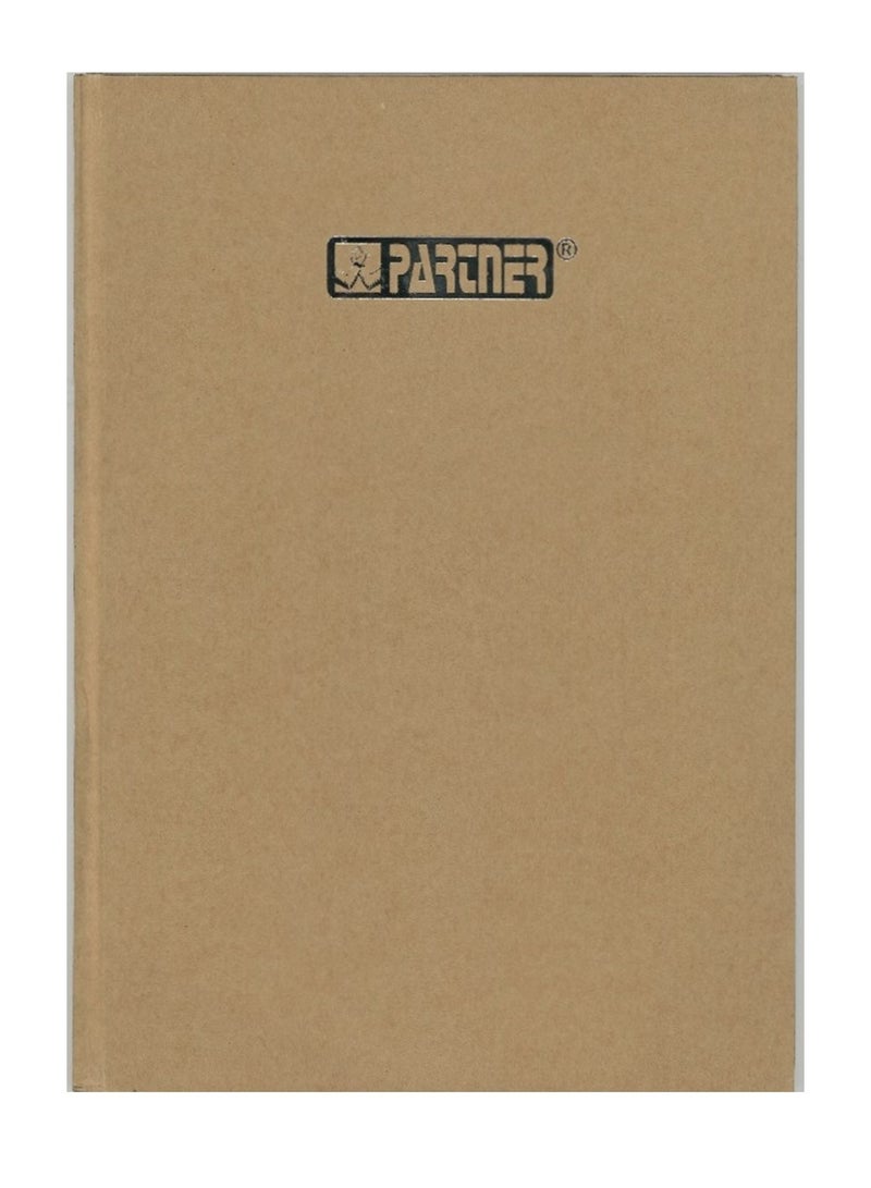 PARTNER 1-Piece A4 Size Hard Cover Ruled Notebook 96 Sheets Kraft Brown Cover  - Image 1