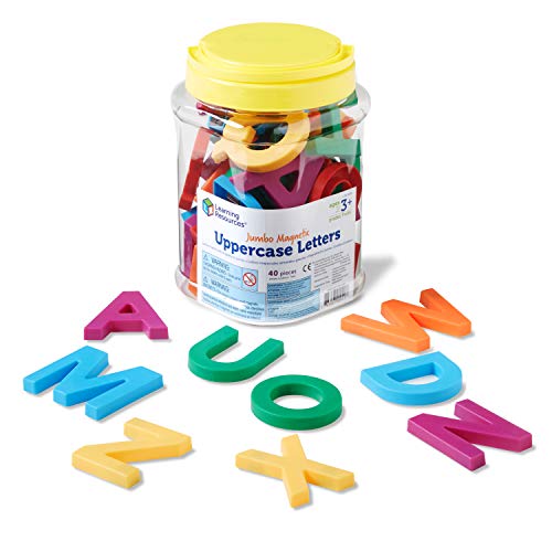 Learning Resources Jumbo Magnetic Uppercase Letters, ABCs, Early Letter Recognition, 40-Pieces, Large Magnetic Letters, Assorted Colors, Ages 3+ - Image 1