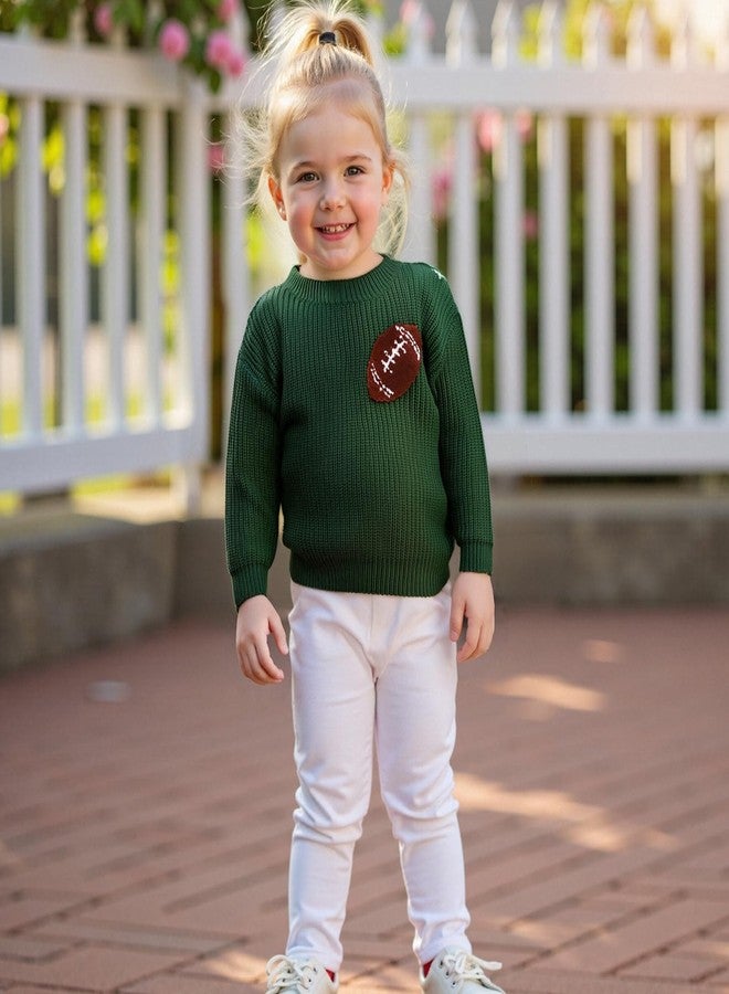 Giraropa Toddler Baby Boy Girl Clothes Knit Sweater Football Embroidery Sweatshirt Long Sleeve Shirt Warm Fall Winter Outfits(Green,18-24 Months) - Image 5