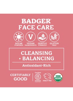 Badger Adger Face Cleansing Oil Damascus Rose Certified Organic Face Oil Cleanser Facial Cleanser Oil Natural Facial Cleansing Oil Natural Oil Cleanser For Face Face Cleanser Oil 2 Oz  - Image 5