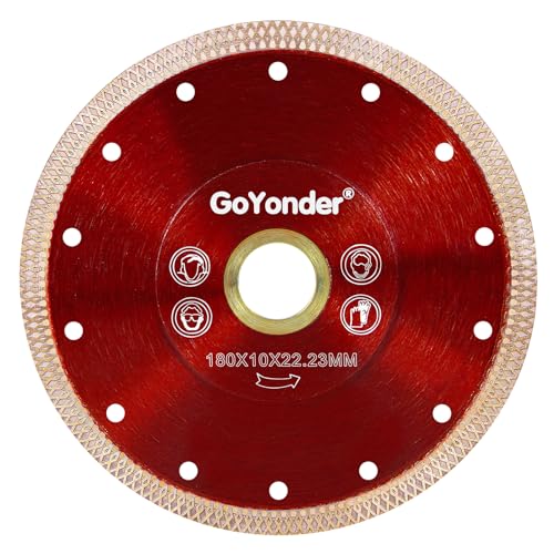 GoYonder 7 Inch Super Thin Tile Saw Blade, Diamond Blade for Angle Grinder, Dry Wet Tile Blade for Ceramic Tile, Concrete, Granite Cutting - Image 1