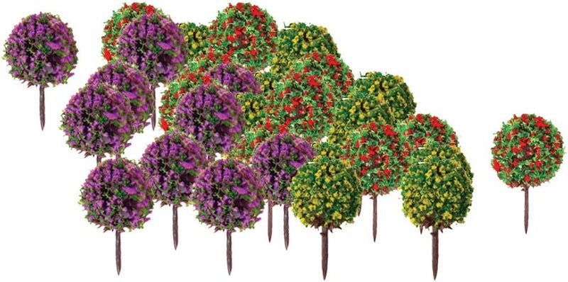 klarako 30 Pcs Flower Ball Trees Model Train Railway Scenery Landscape 1/100 HO OO - Image 1