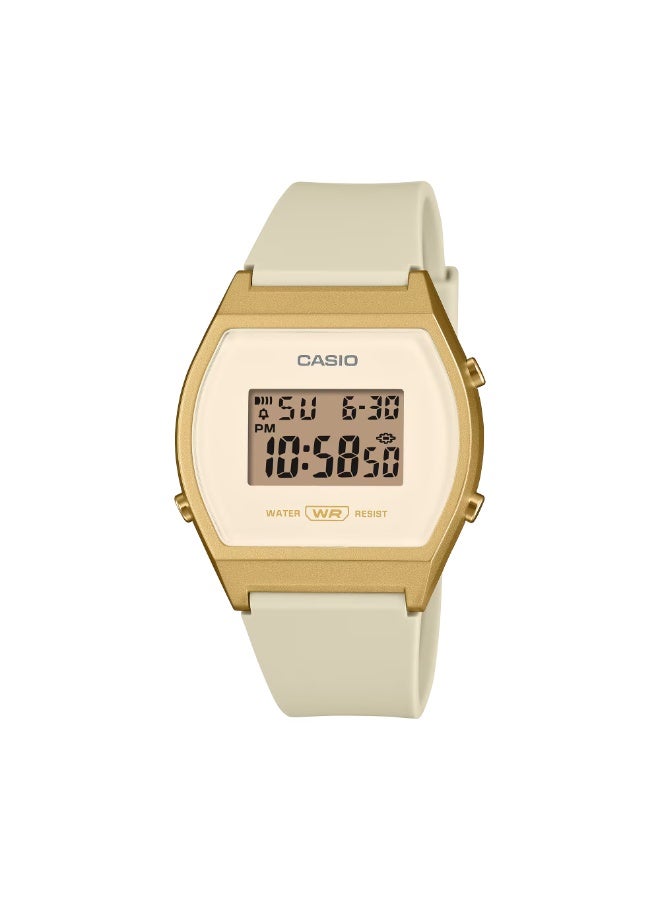Casio LW-204-9A Classic Gold Digital Watch with Alarm & Timer - Image 1