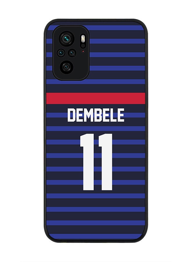 Stylizedd Rugged Black edge case for Redmi Note 10S/Redmi Note 10 4G Slim fit Soft Case Flexible Rubber Edges Anti Drop TPU Gel Thin Cover - Football Team - France Player Name - Dembele - Image 1