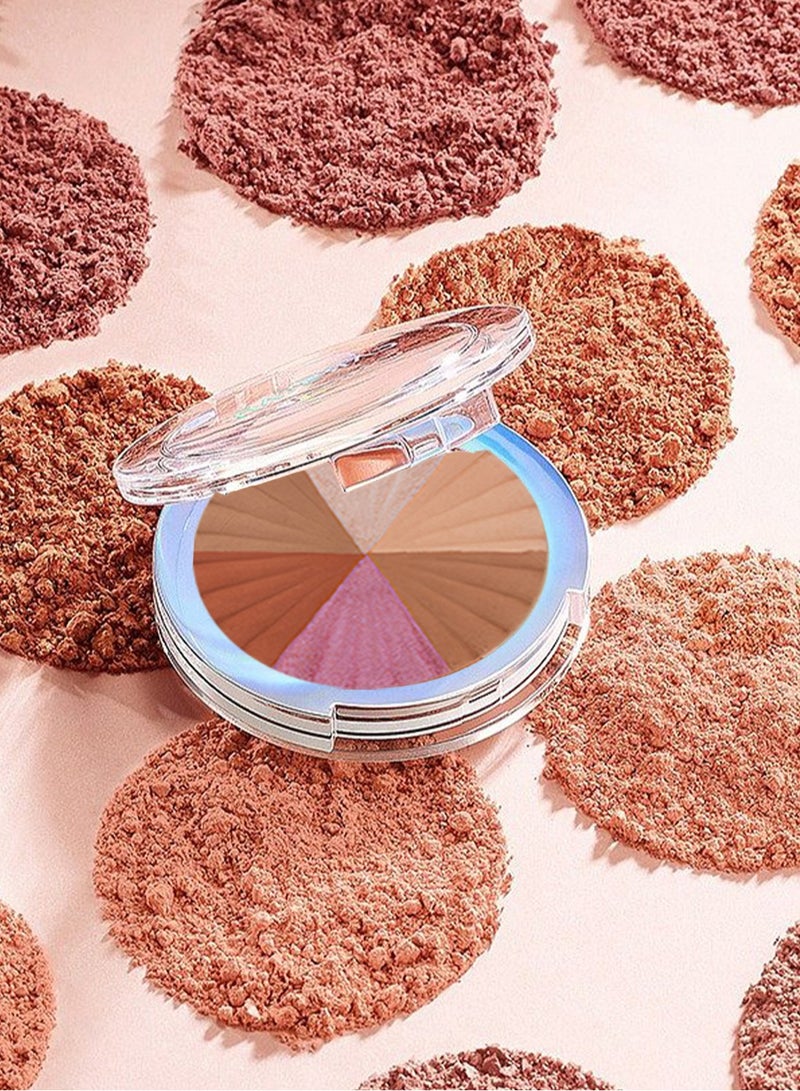 Generic 4Pcs Multi-Colored Blush Powder Set, Long Lasting Contour and Highlighter Palette, Makeup Gift Kit for Cheek & Eye  - Image 5