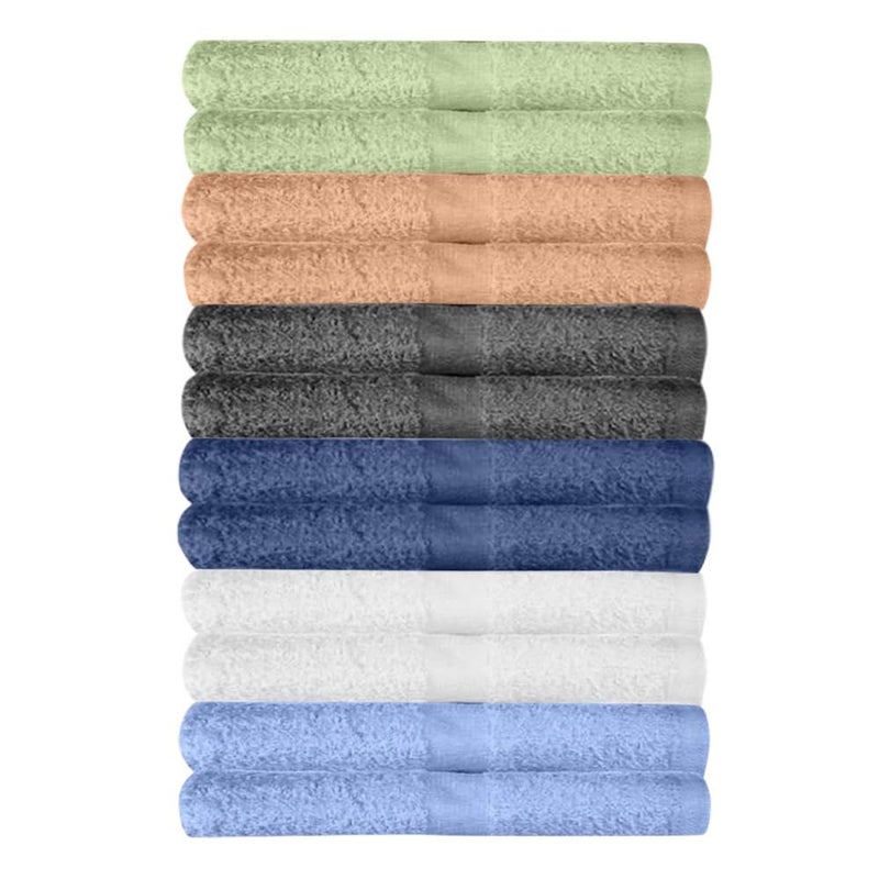 KAHAF COLLECTION 12 Pack Washcloths | Multicolour 100% Cotton Extra Absorbent Face Towels | Soft, Quick Dry Wash Cloths for Bathroom, Spa, Gym, Baby & Travel (12 Packs (12 x 12)) - Image 1