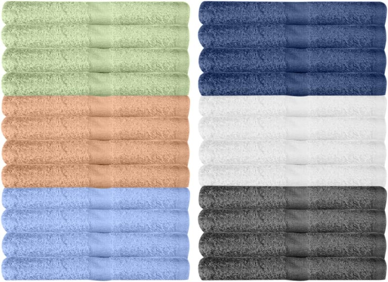 KAHAF COLLECTION 12 Pack Washcloths | Multicolour 100% Cotton Extra Absorbent Face Towels | Soft, Quick Dry Wash Cloths for Bathroom, Spa, Gym, Baby & Travel (12 Packs (12 x 12)) - Image 3