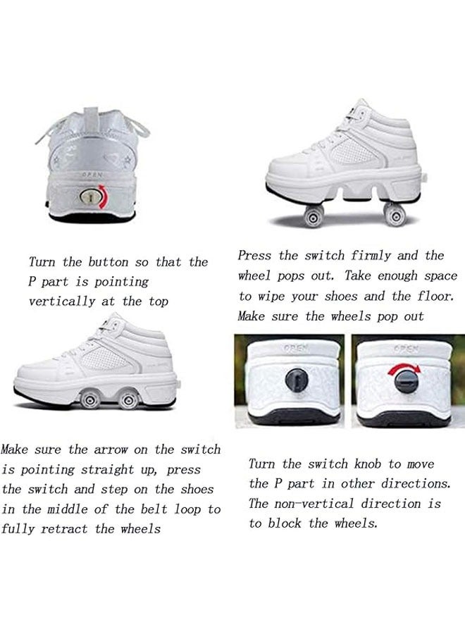 Loquat Roller skating for women, quad skating for kids, roller skates for girls, unisex shoes with wheels, roller skates for adults, sports outdoor tech skateboard shoes, walking shoes - Image 3