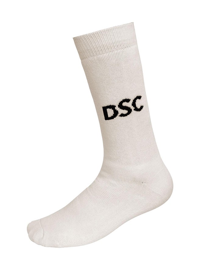 DSC Passion Polyester Cricket Socks Free Size (White) - Image 1