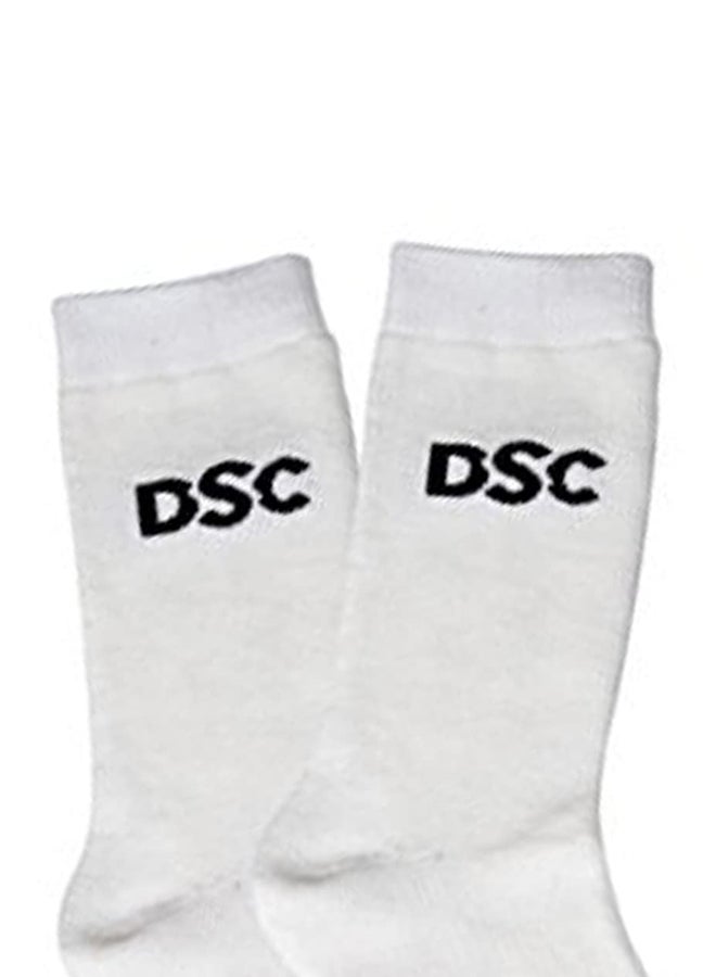 DSC Passion Polyester Cricket Socks Free Size (White) - Image 4