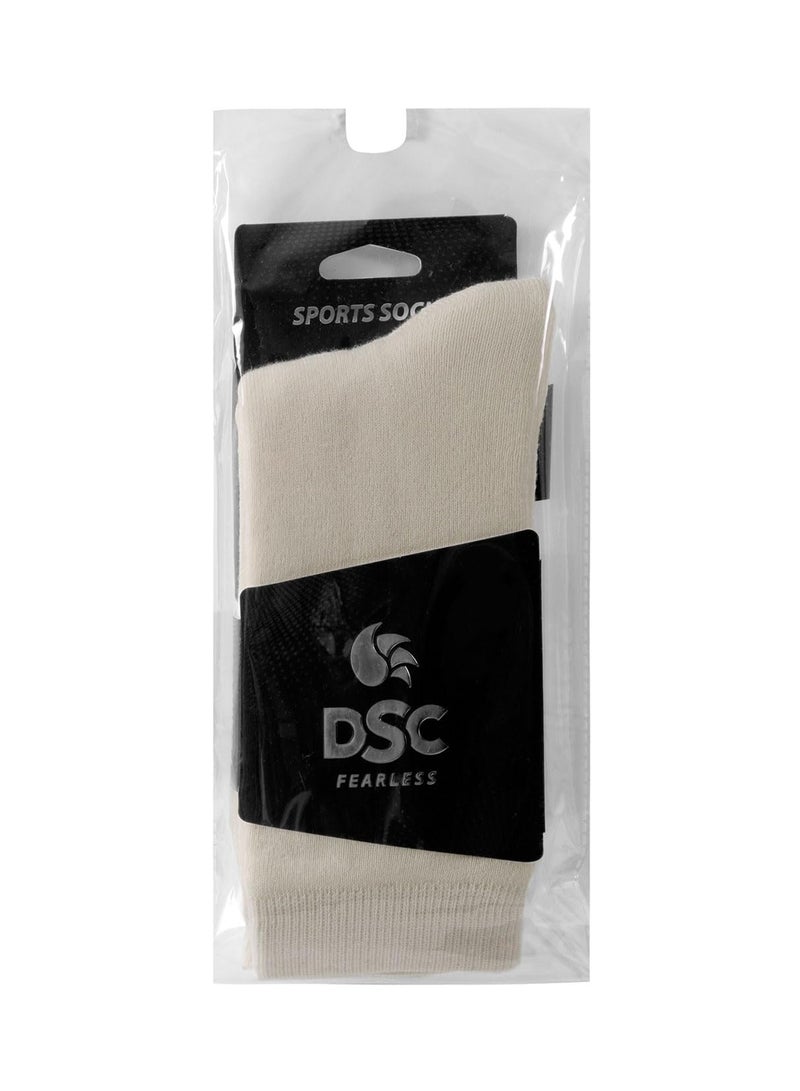 DSC Passion Polyester Cricket Socks Free Size (White) - Image 3