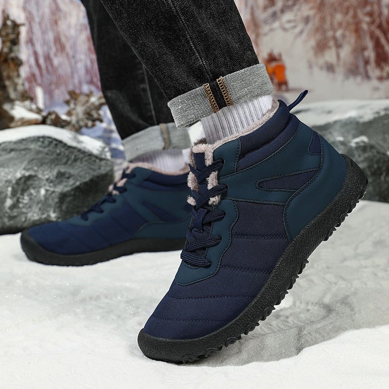 Large Size 48 Waterproof Cotton Shoes For Men Plus Velvet Thickened Mountaineering Cotton Boots Dad Snow Boots - Image 2