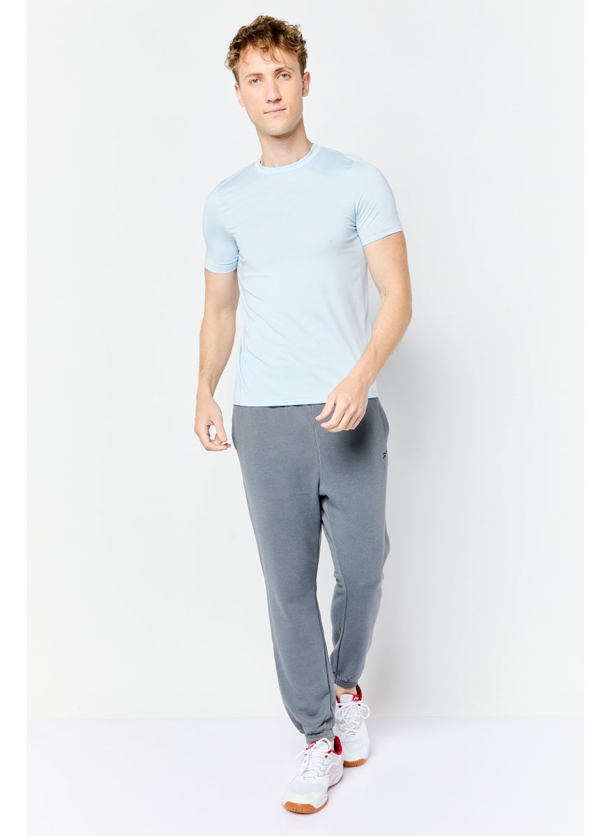 Reebok Men Sportswear Fit Drawstring Training Track Pants, Grey  - Image 4
