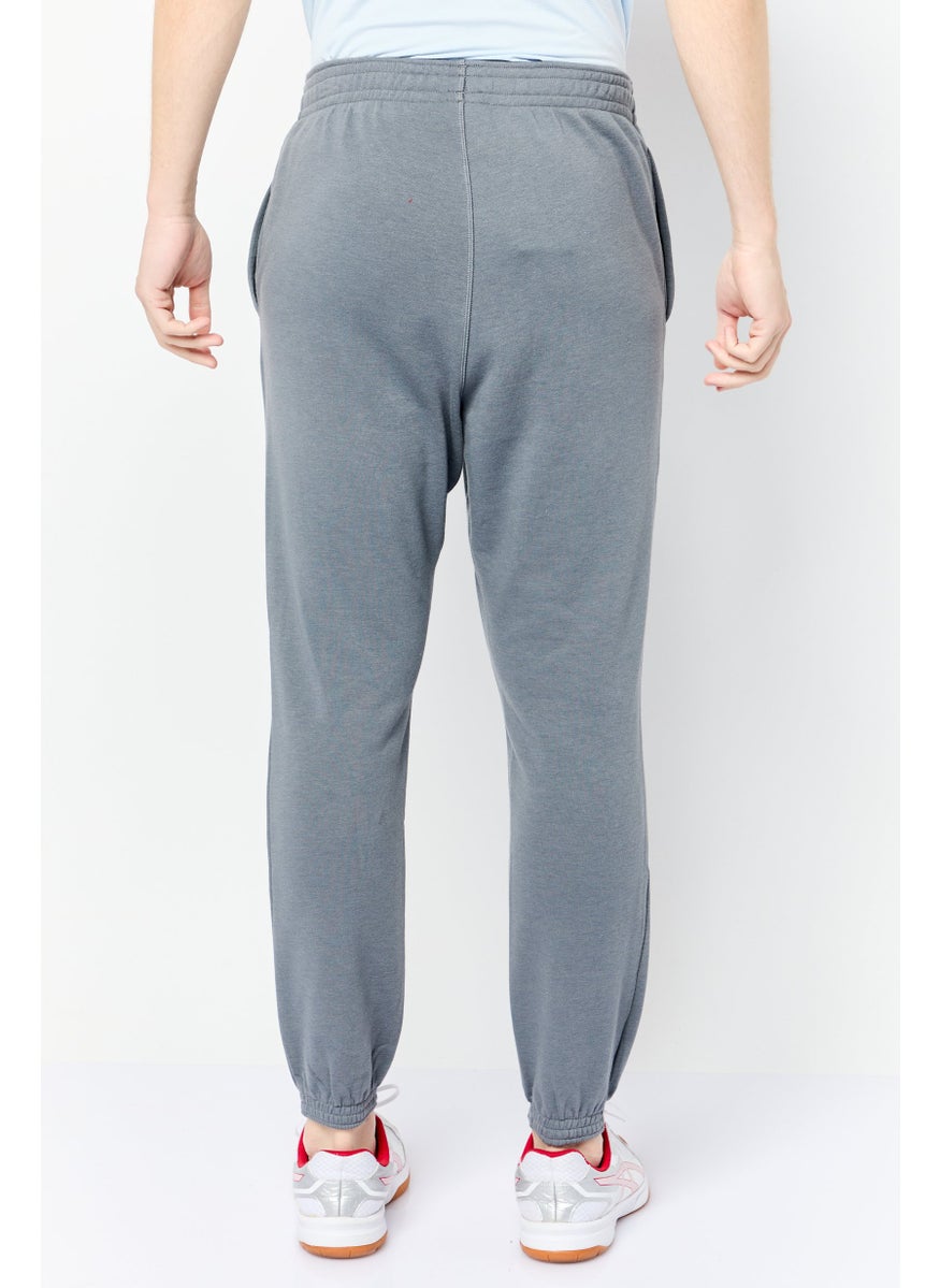 Reebok Men Sportswear Fit Drawstring Training Track Pants, Grey  - Image 2