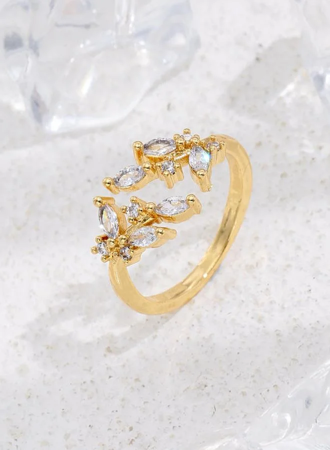 Take Two Gold Leaf Open Ring