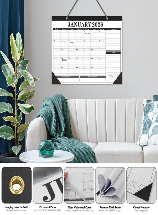 Tcamp 2026 Calendar, Desk Calendar 2026-2027 from January 2026 to June 2027, Big 17" x 12" Wall Calendar with Julian Dates, 18 Months Desk Planner for Home School Office Desktop, Christmas Gifts - Image 4