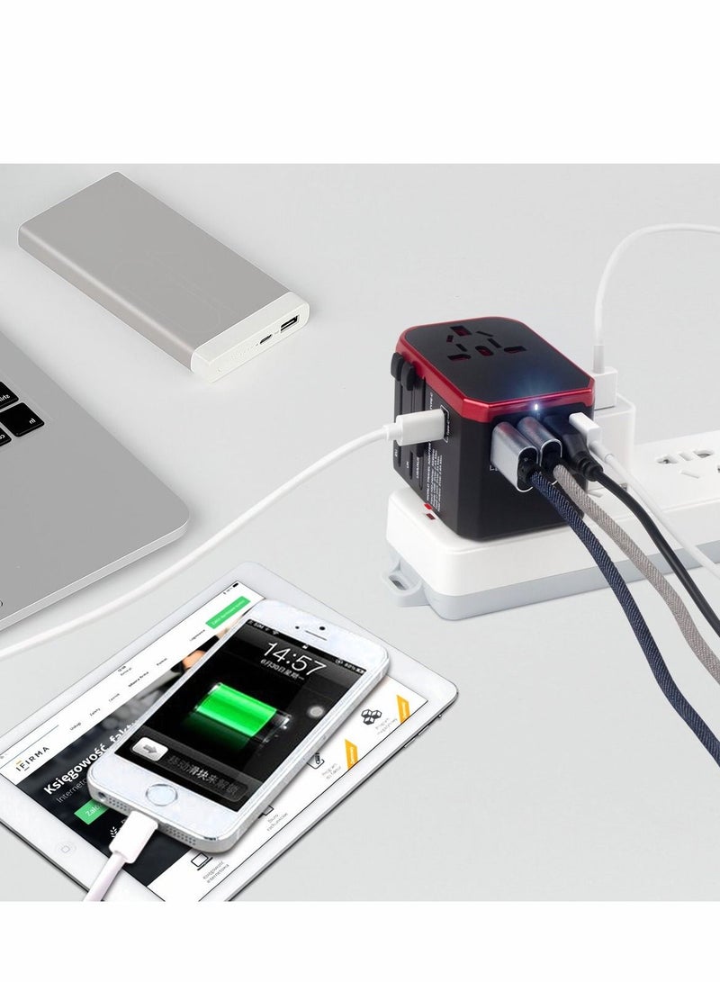 SYOSI European Travel Plug Adapter, SYOSI Worldwide Travel Adapter, 4 USB Ports with 5.6A High Speed Charger and 1 3.0A Type C International Wall Charger All in One Universal Adaptor - Image 2