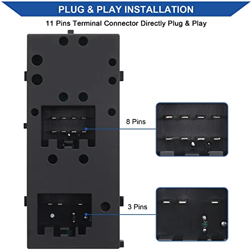 Obaee Front Left Driver Side Power Master Window Switch Compatible with Lincoln Town Car 2003 2004 2005 2006 2007 2008, Replace OE 5W1Z-14529-BA, 901-326, 3W1Z14529BA - Image 4