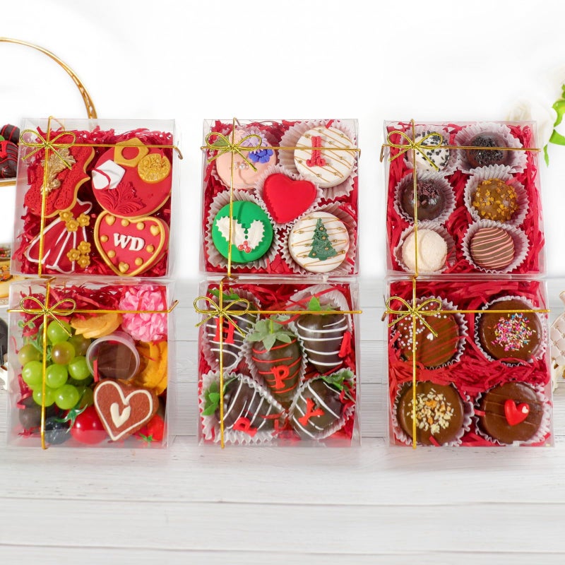 RomanticBaking 50PCS 5x5x2 Inches Full Clear Bakery Boxes Chocolate Covered Strawberries Boxes,Mini Cake, Cookies,Macaron,Pie, Cakesickle &More - Image 4