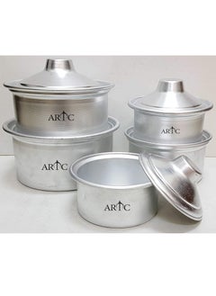 ARTC ARTC Aluminum Cooking Pot Set - 10 Pieces ( 5Pcs Pot, 5Pcs Lid)  - Image 1