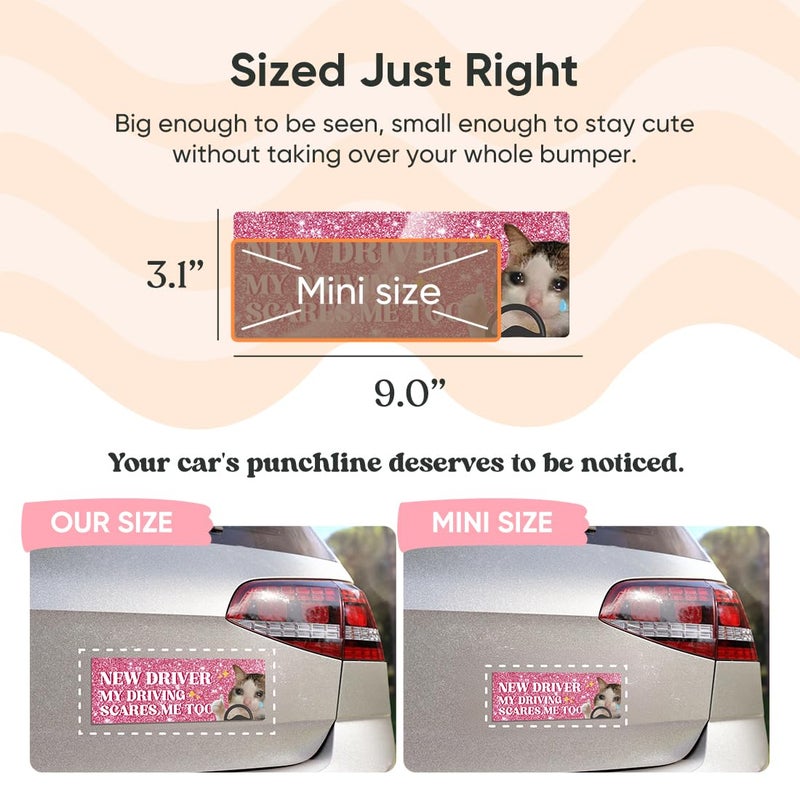 YOPPIX 5Pcs New Driver Magnet for Car, Funny Student Driver Magnet Car Stickers for Beginners, Reusable Safety Rookie Attention Sign for Students and Novices as Auxiliary Equipment - Image 4