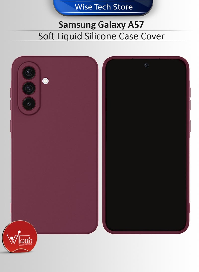 دبليو تيك غطاء حماية من السيليكون السائل الناعم لهاتف سامسونج جالاكسي A57 5G 2025 (MCRPSN) - مارون - Image 1