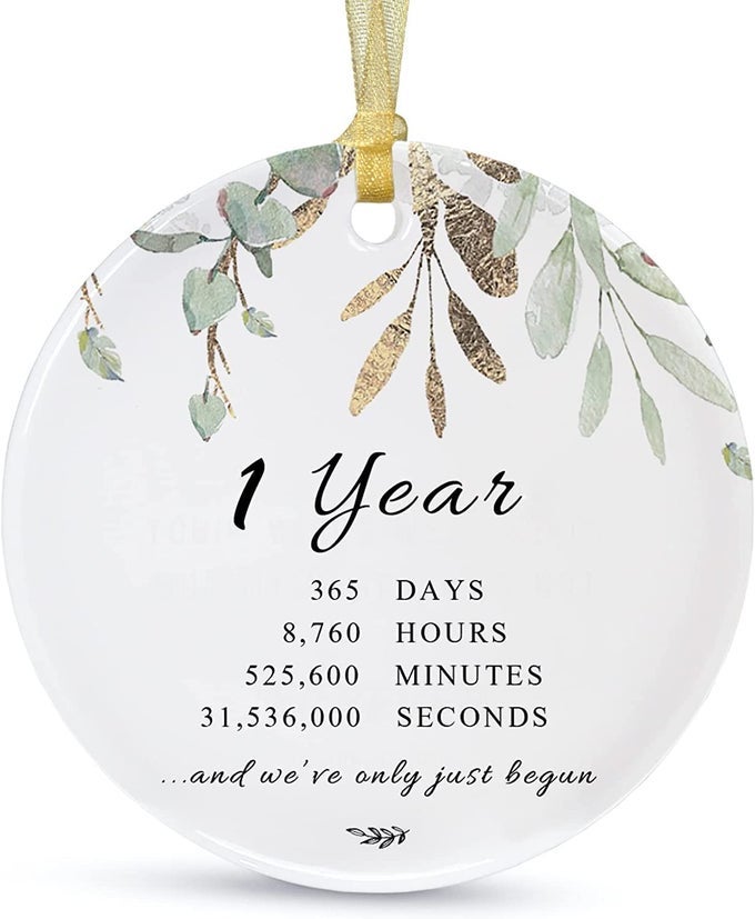 1ST ANNIVERSARY ORNAMENT 2025 CHRISTMAS HANGING FOR COUPLEFIRST WEDDING GIFT IDEAS FOR HER1 YEAR CERAMIC ORNAMENT FOR HUSBANDWIFE MARRIED DECORATION WITH CARDGIFT BOX 29