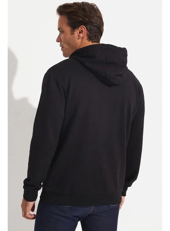 جون June Men Zippered Pocket Detailed Sweatshirt Black