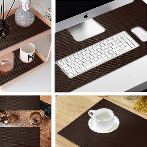 ElastPro (45 cm X 1.5 m X Pack of 3) CoffeeBrown EVA Food Grade Washable Anti Slip Mat/Sheet for Fridge, Shelf Liner, Table, Kitchen Drawer mat (Diamond Texture, Coffee Brown) - Image 5