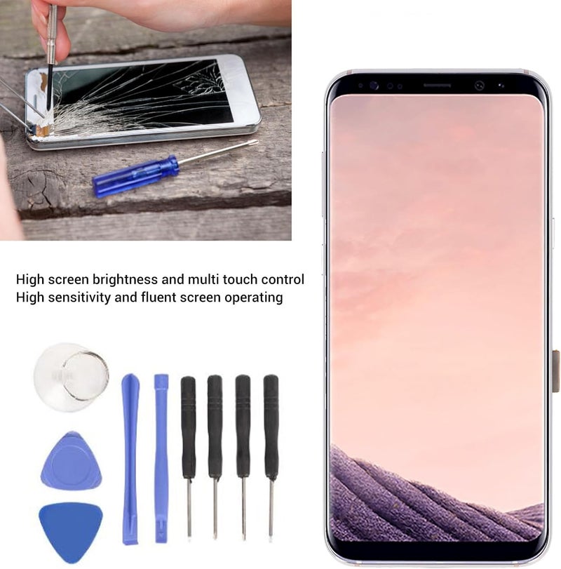 Wisoqu Phone Screen Replacement for S8 Plus, 6.2 Inch OLED LCD Touch Digitizer Display Screen Assembly with Frame and Repair Tool Kit, Screen Replacement Kit for for G955U SM - Image 2