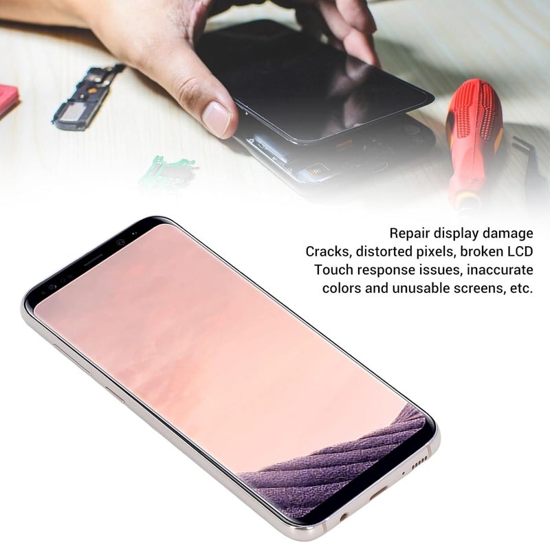 Wisoqu Phone Screen Replacement for S8 Plus, 6.2 Inch OLED LCD Touch Digitizer Display Screen Assembly with Frame and Repair Tool Kit, Screen Replacement Kit for for G955U SM - Image 4