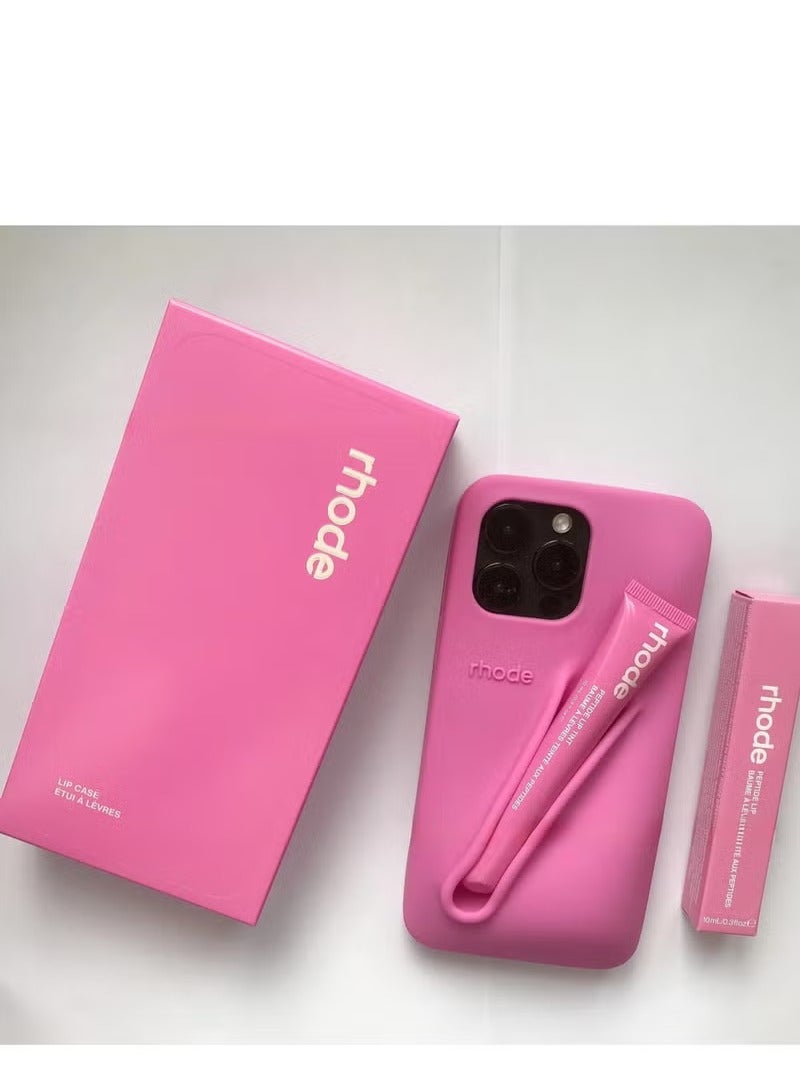 rhode Silicone Lip Holder for Cell Phone, Lip Gloss Adhesive Sleeve for Phone, Lip Holder Stick-on Phone Case, Back Stick On Holder for iPhone Phones（SHORTCAKE） - Image 1