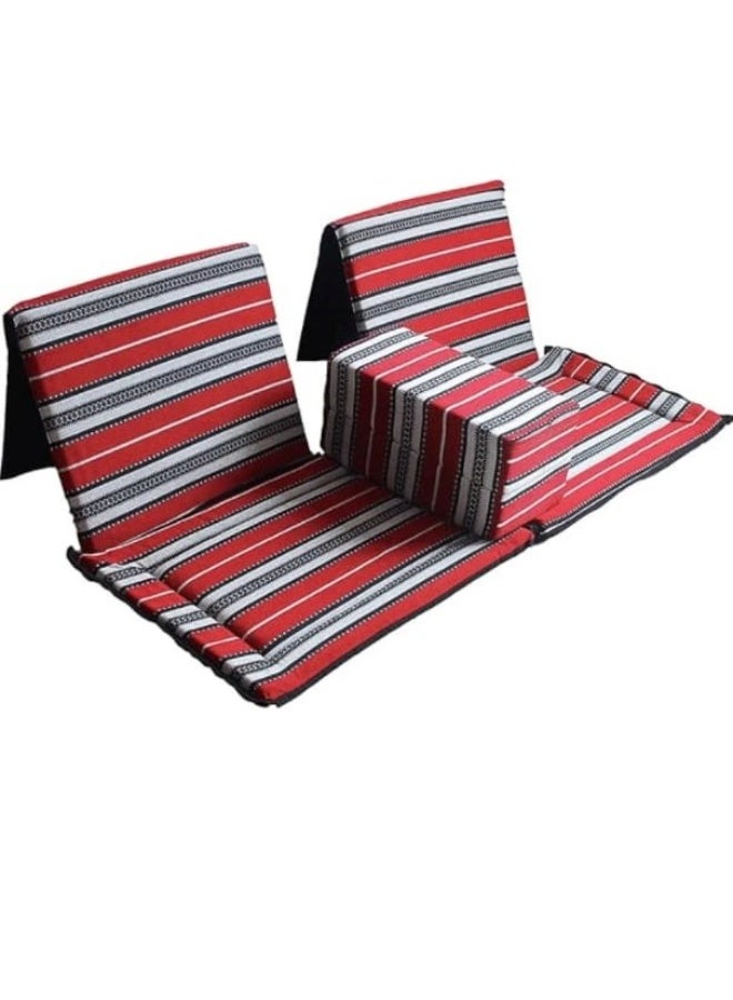 Delivus Camping chair for 2 Person Portabl Saudi Folding Floor Chair with Memory Foam Cushions – Traditional Arabic Majlis Design, Foldable & Lightweight for Indoor/Outdoor Use, Includes Carry Bag - Image 1