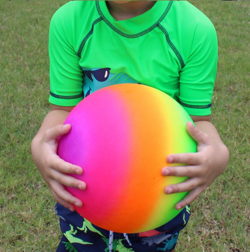Toys+ 8.5 Inch Rainbow Colored Playground Ball (1 Rainbow Ball) - Image 3
