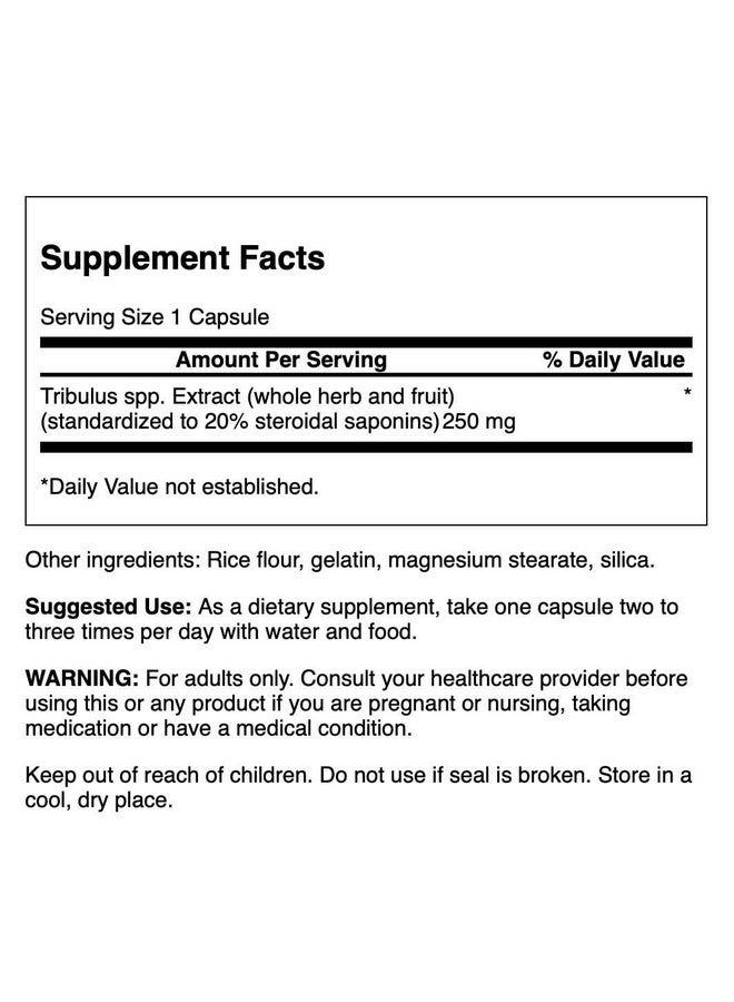 Swanson Mega Tribulus Extract 250 Milligrams 120 Capsules - Image 2