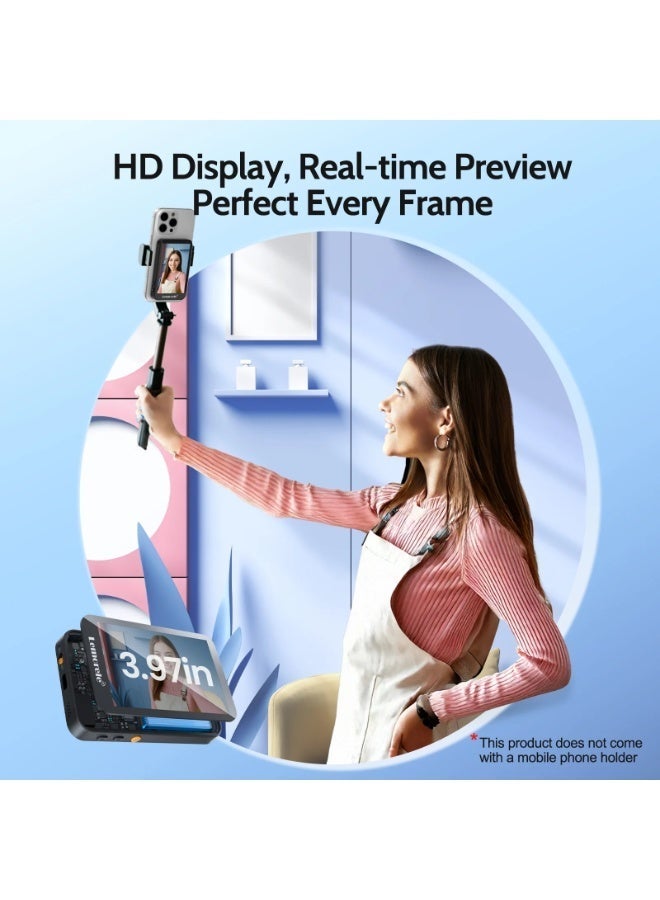 Lemorele R600 Magnetic Selfie Display with Bluetooth Zoom & HD Screen - Image 3