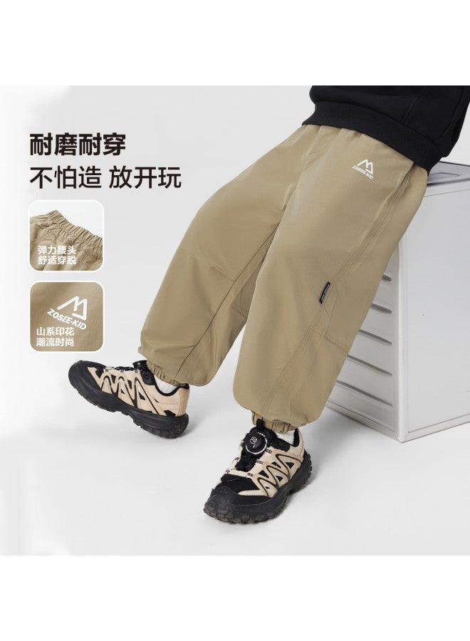 Zuoxi Boys' Cotton-padded Cargo Pants, Kids' Winter Trousers, Spring Casual Joggers, Elastic Cuff Windproof Pants - Image 5