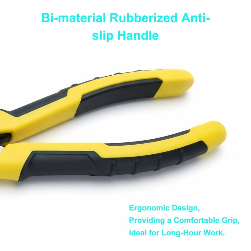 Warmtree 8-Inch Heavy Duty Diagonal Cutting Pliers, 50CrV Steel with 65HRC Hardened Cutting Edges, Bi-Material Anti-Slip Grip - Ideal for Electrical Wire, Cable & Metal Cutting - Image 4