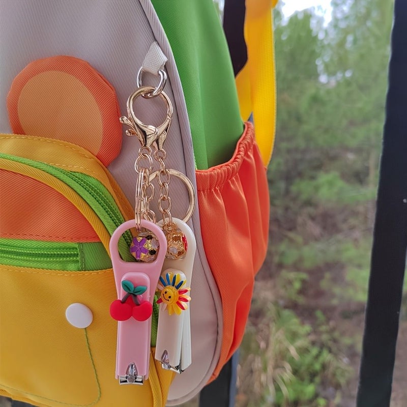Rotary Nail Clipper Style6 With Key Ring And Bell Christmas New Year Party Decoration Handmade Cute Cartoon Design Small Nail Foot Cutter Tool - Image 3