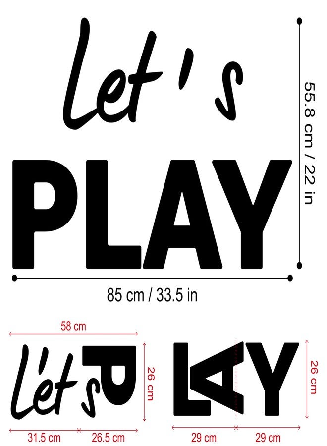 thovorrnl Let's Play Wall Decals Kids Room Wall Stickers, Removable Vinyl DIY Wall Murals Wallpaper for Nursery Children Baby Kids Boys Girls Bedroom Living Room Home Decoration - Image 2