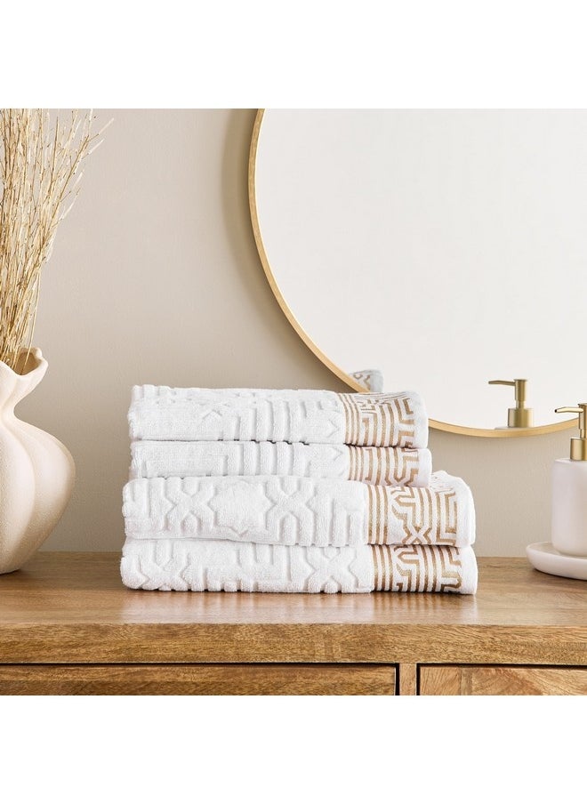 Home Box - Skyline Mirage Lurex Patterned Cotton Bath Towel 140 x 70 cm - Image 1
