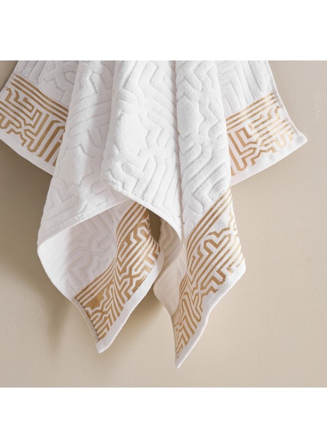 Home Box - Skyline Mirage Lurex Patterned Cotton Bath Towel 140 x 70 cm - Image 1